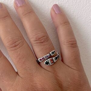 The Multi-Colored Serpent Ring in 925 silver